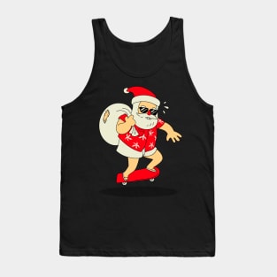 Christmas Skateboarding Santa Tank Top